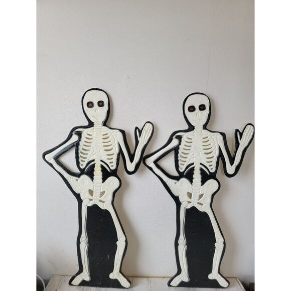 Halloween skeleton vintage plastic lawn decor prop set decor